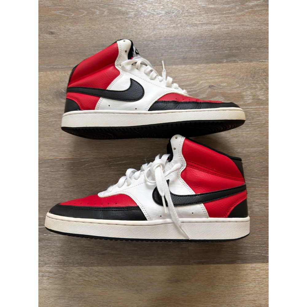 Nike Court Vision Mid Mens Red White Black Sneakers DM1186-600 Size 9